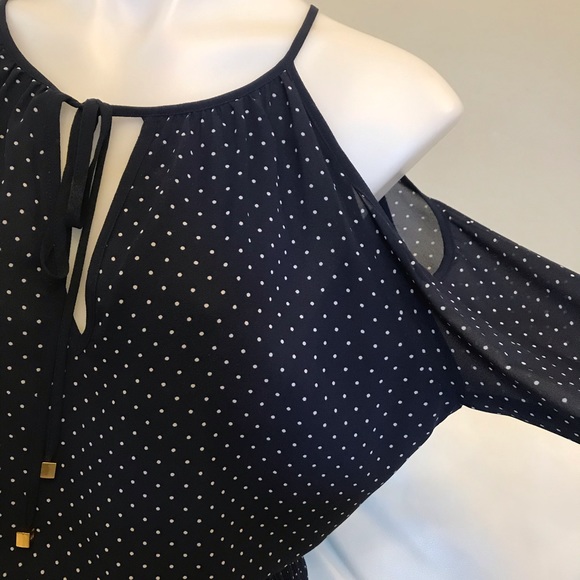 🌹Host Pick🌷Michael Kors Navy Polka Dot Dress - Picture 3 of 9
